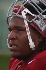 Alabama practiced in shells on its third day of preparations in California.