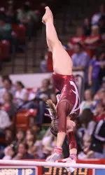 Senior All-American Ricki Lebegern led the Crimson Tide in routines last season.