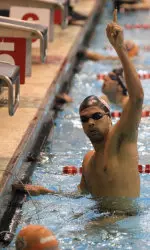 Senior Joe Ziegler has now won six races in the first two meets of the season.