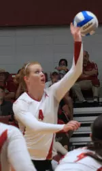 Brianne Vande Griend led the Tide in kills with 11 against Auburn.