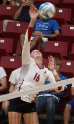 Alyssa Meuth led Sunday's match with 14 kills.