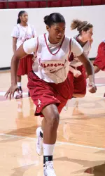 Freshman Kaneisha Horn during the Tide's first practice of the 2010-11 season.