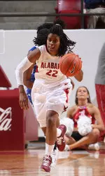Khristin Lee had 13 points and seven rebounds, both career highs, in the Tide's win over Providence on Saturday.