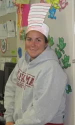 Bianca Svensson sports a Cat in the Hat hat on Read Across America Day.