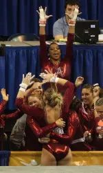 Sophomore Geralen Stack-Eaton led the Tide with a 39.5 in the all-around.