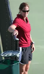 Jenny Mainz, head coach of the women's tennis team, lost her father to ALS in January of 2009.