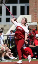 Freshman Bekah Hoppis was ninth in the javelin on Saturday.