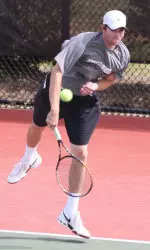 Sophomore Ricky Doverspike picked up Alabama's first singles win against Arkansas on Sunday.