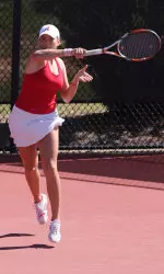 Senior Alice Tunaru picked up a win at No. 6 singles for the Tide on Friday.