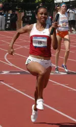 Heather Matherson anchored the 4x100 meter relay on Saturday.