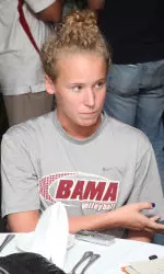 Stephanie Riley addresses the media on Monday.
