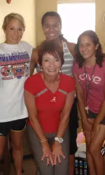 Coach Sarah Patterson was on hand while the Crimson Tide's freshman class got moved in.