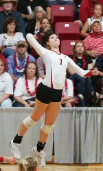 Sophomore Kayla Fitterer led the match in kills with 15 total.