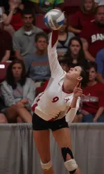 Leigh Moyer had nine kills with zero errors for a career-best .750 hitting percentage.