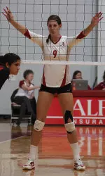 Leigh Moyer is currently ranked 10th in the SEC with a .367 hitting percentage.