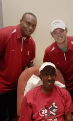 Greg McElroy and Luther Davis with Herman Hurst on Tuesday.