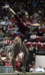 Senior Kayla Hoffman is ranked in the top five in the all-around, vault, balance beam and floor exercise and is in the top-25 on the uneven bars.