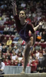 Hoffman is ranked second nationally in the all-around and is third on the balance beam, fourth on the vault, fifth on the floor exercise and 23rd on the uneven bars.