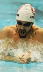It was the last home meet for 16 members of the UA swimming and diving program, including senior breaststroker Daniel Armstrong.