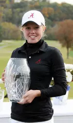 Stephanie Meadow captures her school-record fourth medalist honor.