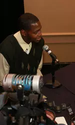 Senior JaMychal Green speaks with reporters at Thursday's media day.