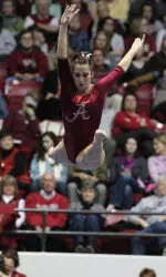 Senior Kayla Hoffman won the all-around with a 39.525 and the vault and floor exercise with 9.925s.