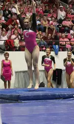 This marks the second time Geralen Stack-Eaton has been named the conference gymnast of the week. She also earned the honor after last year's regular-season meet against Florida.