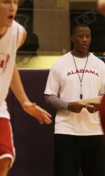 Anthony Grant conducts practice at NYU on Sunday afternoon.