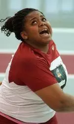 Wilamena Hopkins finished fourth in the shot put at Virginia Tech but ranks 16th in the nation this season.