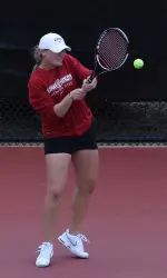 Alex Clay (pictured) and Taylor Lindsey did not drop a game in doubles on Sunday.