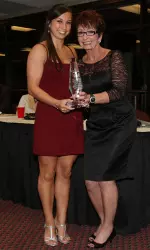 Five time All-American and 2011 co-captain Kayla Hoffman with Sarah Patterson.