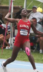 Eppinger battled rainy conditions, weather delays and a knee injury to finish 20th in the seven-event discipline.