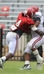 Mark Barron posted an interception and a sack at the scrimmage Saturday.