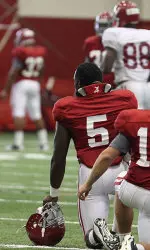 Alabama practiced indoors on Thursday.