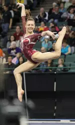 Two-time All-American Kim Jacob capped her freshman year with a perfect 4.0 grade point average and Scholastic All-American honors.