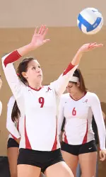 Junior middle blocker Leigh Moyer leads the team with 26 total blocks.