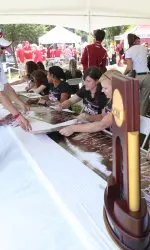 In addition to the 2012 team, the seniors from last year's NCAA Championship team were on hand Saturday.