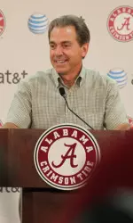 Alabama head coach Nick Saban address the media on Monday.
