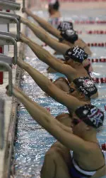 Sophomore Lauren Piper won three events against the Wildcats.