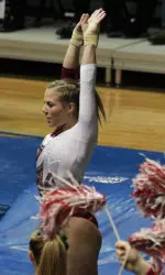 Lora Leigh Frost had the Tide's top score on the floor exercise.