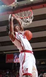 Freshman guard Levi Randolph scored 18 points to lead the way for Alabama.