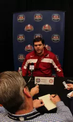 Senior Willliam Vlachos was one of the Tide players who met with the media on Thursday
