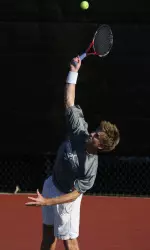 Michael Thompson won both his singles and doubles matches on Friday