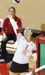 Kayla Fitterer had a match-high 15 kills against Georgia.