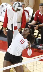 Pricilla Duke-Ezeji paced the Tide with 18 kills on Friday against Arkansas.