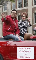 Patrick Murphy and head gymnastics coach Sarah Patterson, along with their teams, led off the parade.