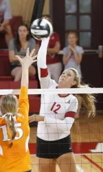 Laura Steiner is second on the team with 273 kills, and her 3.07 kills per set is the second most by a freshman in the SEC.