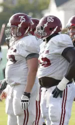 Alabama practiced for two hours on Tuesday afternoon.