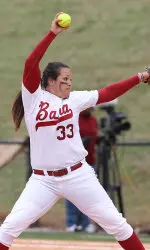 Jackie Traina scattered three hits and struck out 10.