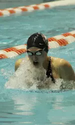 Freshman Kaylin Burchell is second all-time at Alabama in the 100 breaststroke.